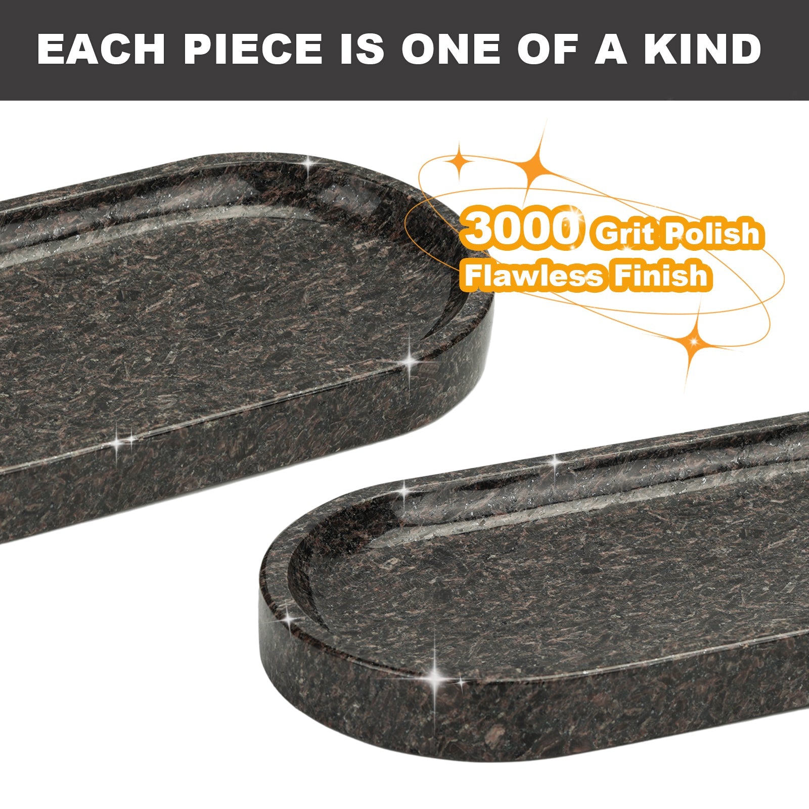 Koville natural stone runway storage tray, 305 x 152 mm
