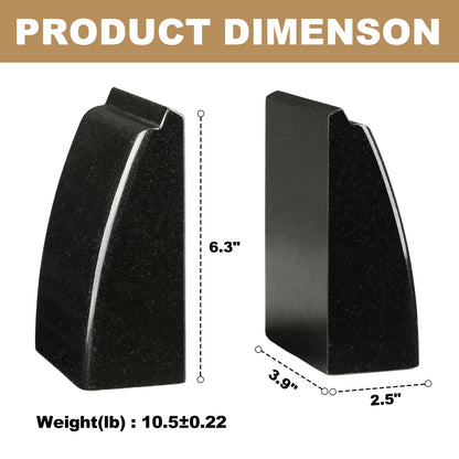 Koville natural stone sailboat bookend in Zimbabwe Black - design detail