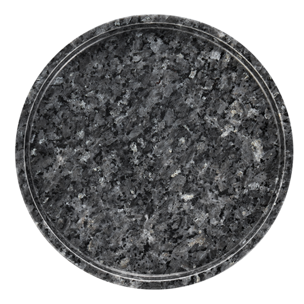 Koville round serving tray in multiple sizes for table styling in Blue Pearl natural stone