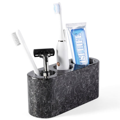 Koville Natural Granite natural stone toothbrush holder in Marron Bahia for bathroom vanity