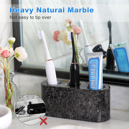Koville Natural Granite natural stone toothbrush holder in Marron Bahia for bathroom vanity