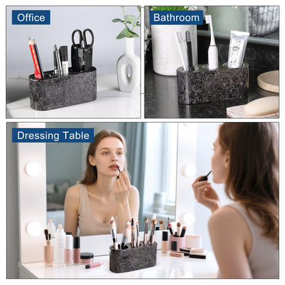 Koville Natural Granite natural stone toothbrush holder in Marron Bahia for bathroom vanity