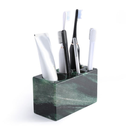 Koville Natural Granite natural stone toothbrush holder in Verde Lapponia for bathroom vanity