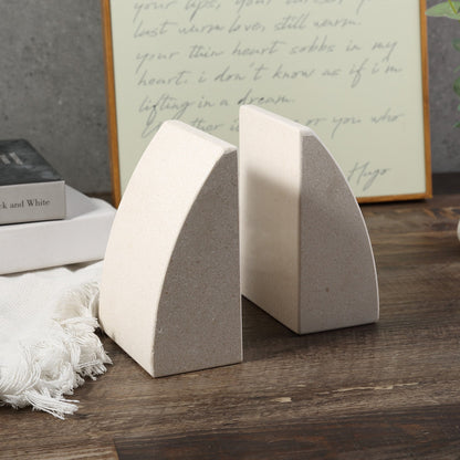 Koville Natural Stone Sailboat Bookend Set for Shelf Styling in Lymra Limestone - product presentation