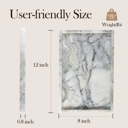 Koville Natural Stone Adhesive Edge Square Trays in Bianco Palomino, product view 2