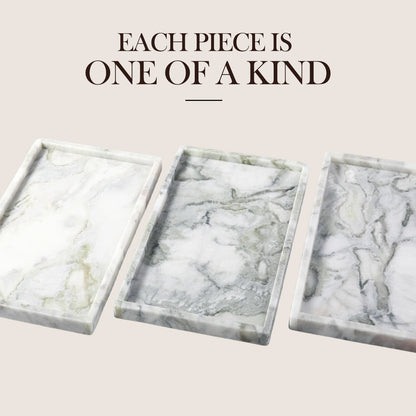 Koville Natural Stone Adhesive Edge Square Trays in Bianco Palomino, product view 4