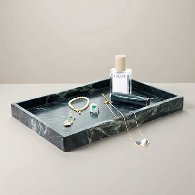 Koville Natural Stone Adhesive Edge Square Trays in Indian Green, product view 6