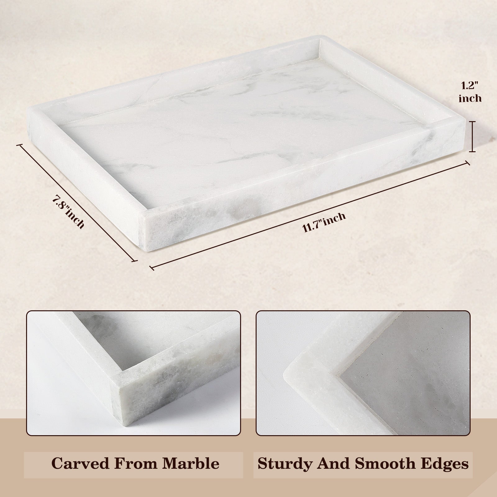 Koville Natural Stone Adhesive Edge Square Trays in Namib Fantasy, product view 17