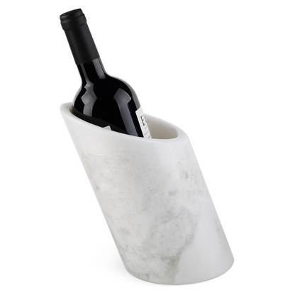 Koville Natural Stone Angled Wine Cooler in Namib Fantasy on a bar counter with a wine bottle
