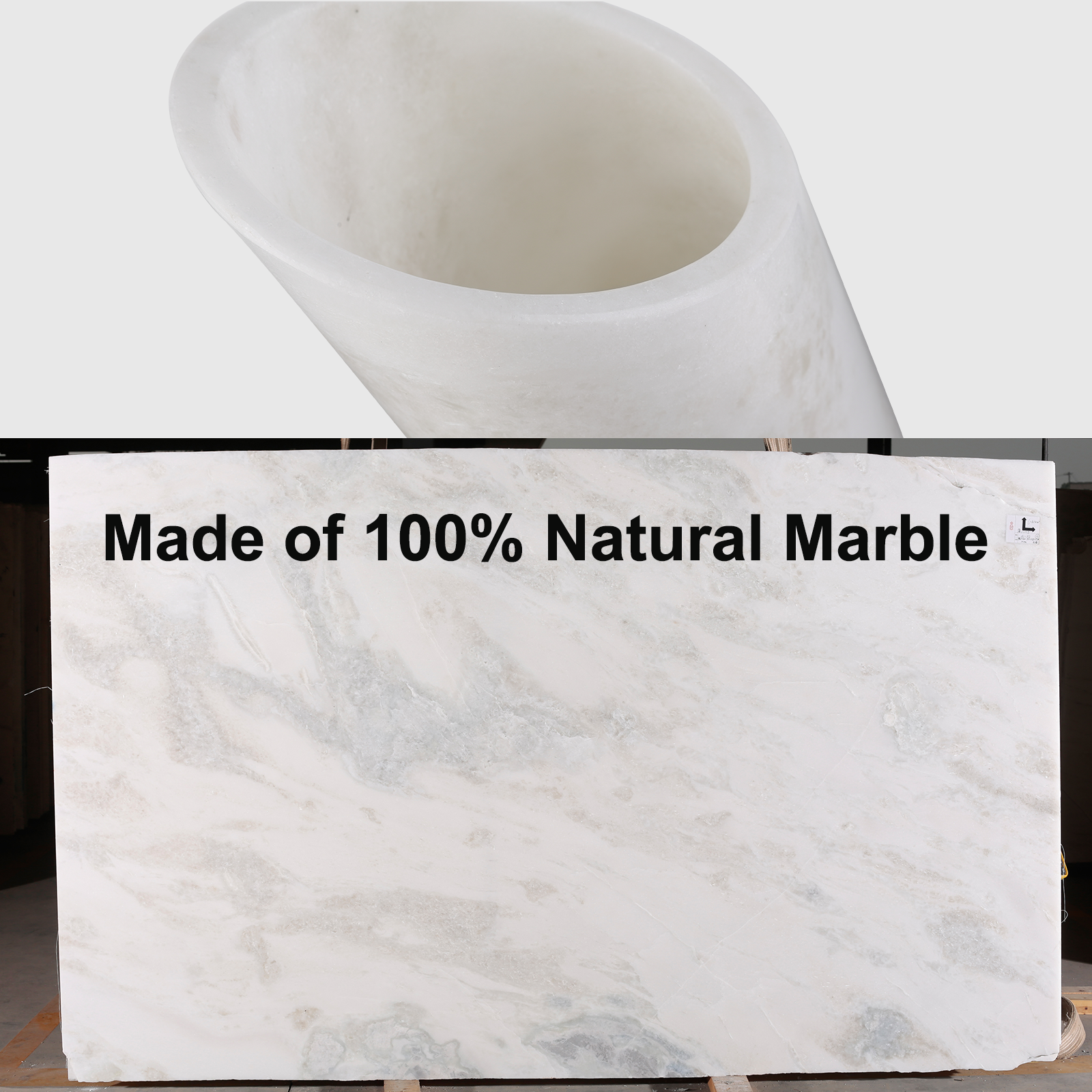Koville Natural Stone Angled Wine Cooler in Namib Fantasy on a bar counter with a wine bottle