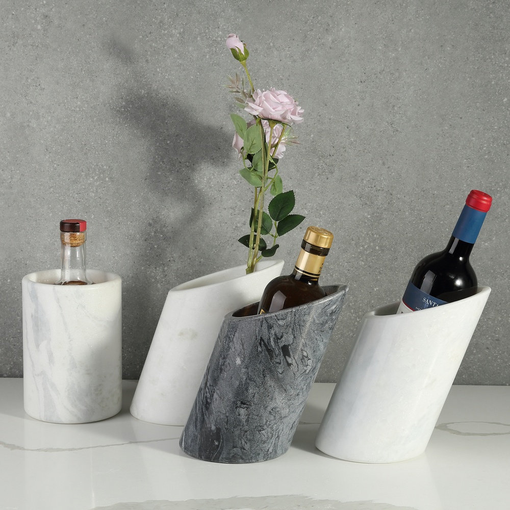 Koville Natural Marble Angled Wine Cooler – Fits 750 ml Bottles