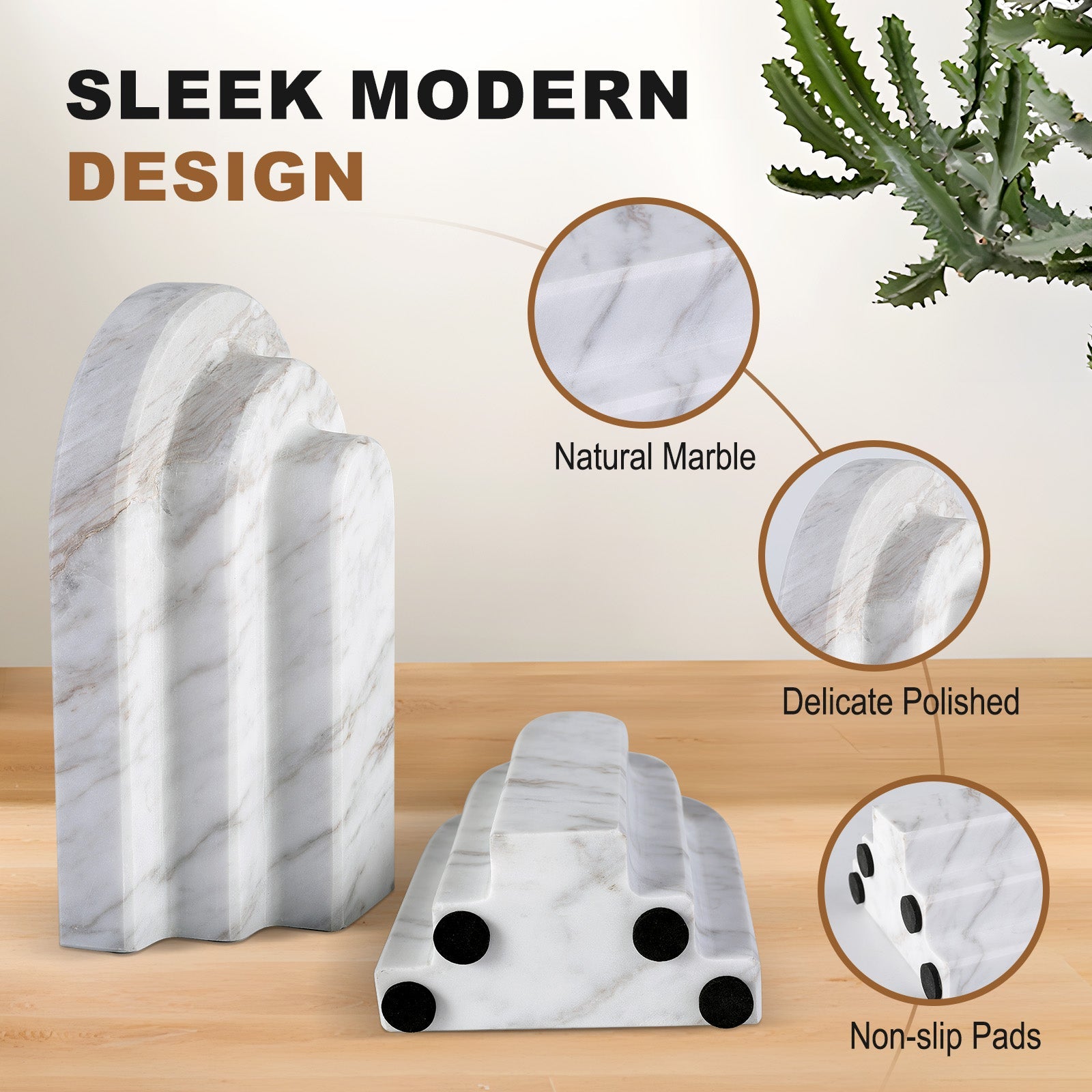 Koville Natural Stone Arena Bookend for Sculptural Shelves - 160*110*60 in natural stone, product view 3