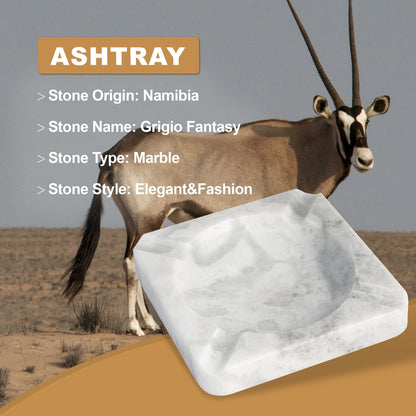 Koville Natural Stone Square Ashtray for Outdoor Tables - 184*184*30 in natural stone, product view 6