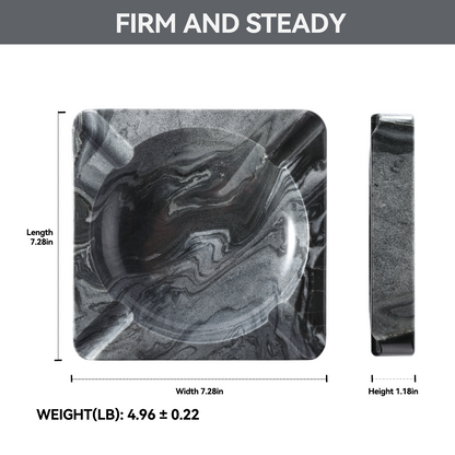 Koville Natural Stone Square Ashtray for Outdoor Tables - 184*184*30 in natural stone, product view 8