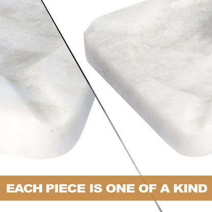 Koville white ashtray in natural stone – view 1