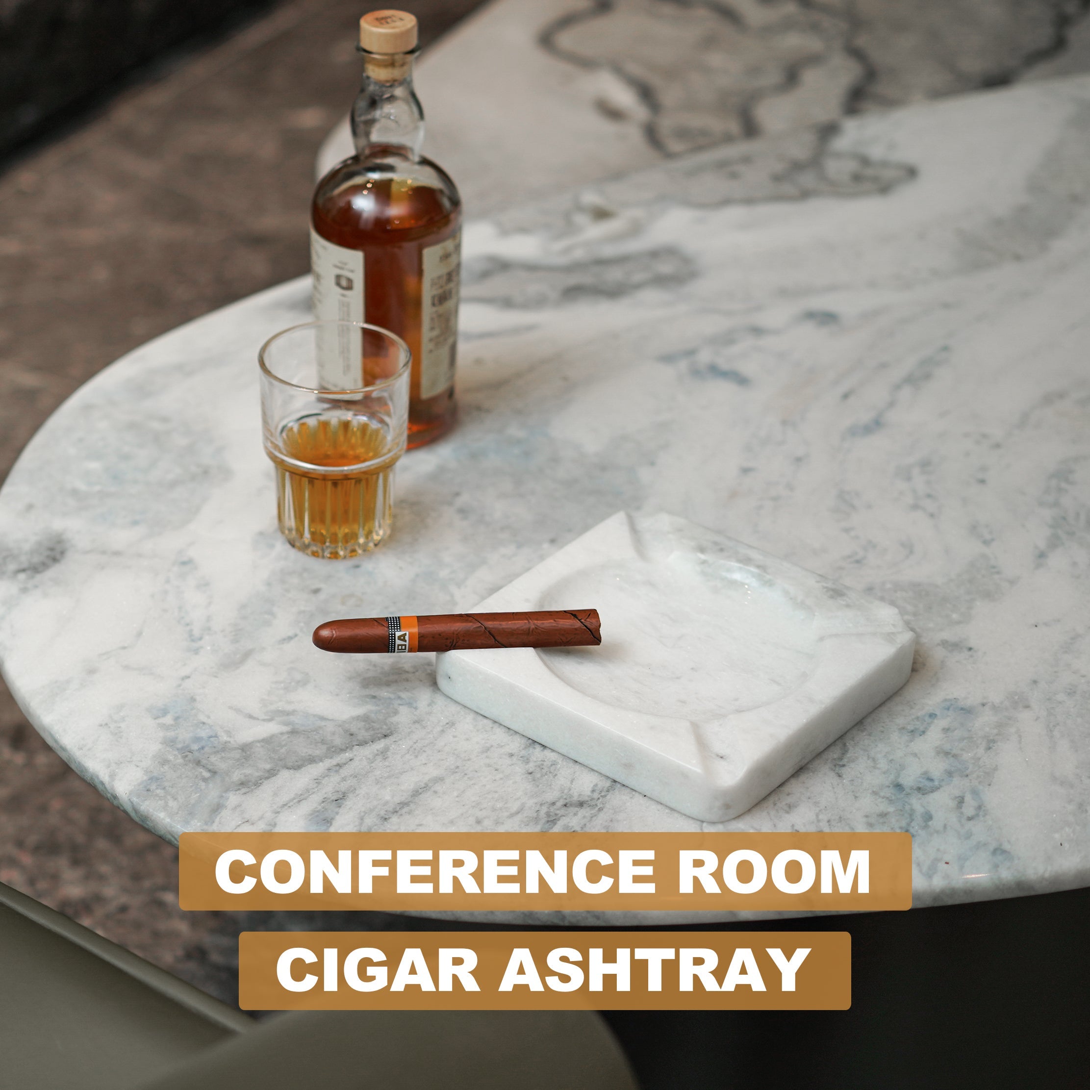 Koville Natural Stone Square Ashtray for Outdoor Tables - 184*184*30 in natural stone, product view 3