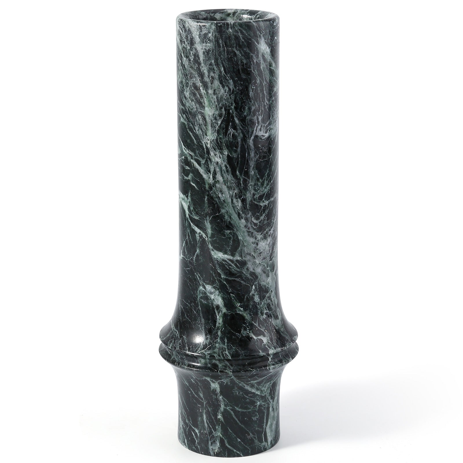 Koville Natural Marble Bamboo Vase for Floral Display in Indian Green - product presentation