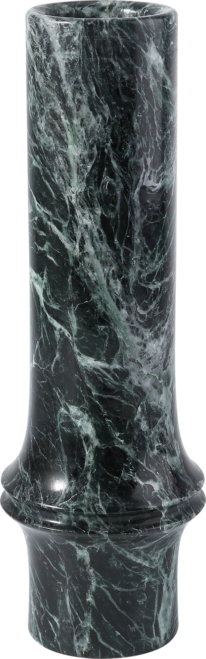 Koville Natural Marble Bamboo Vase for Floral Display in Indian Green - natural stone finish