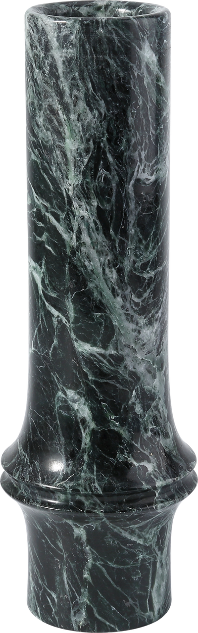Koville natural marble bamboo vase in Indian Green - design detail
