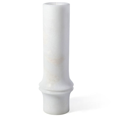 Koville natural marble bamboo vase in Namib Bianco - product view