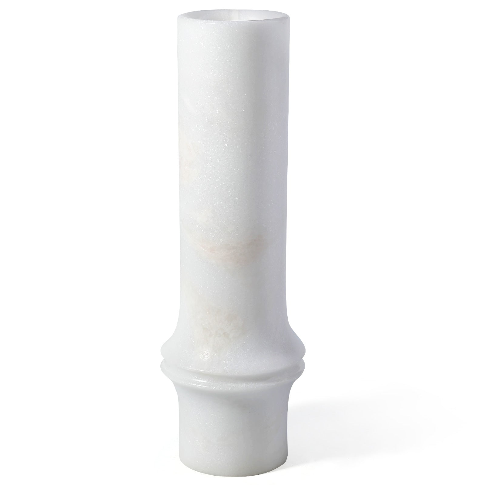 Koville Natural Marble Bamboo Vase for Floral Display in Namib Bianco - material detail