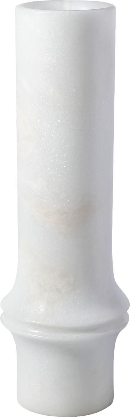 Koville Natural Marble Bamboo Vase for Floral Display in Namib Bianco - decorative form