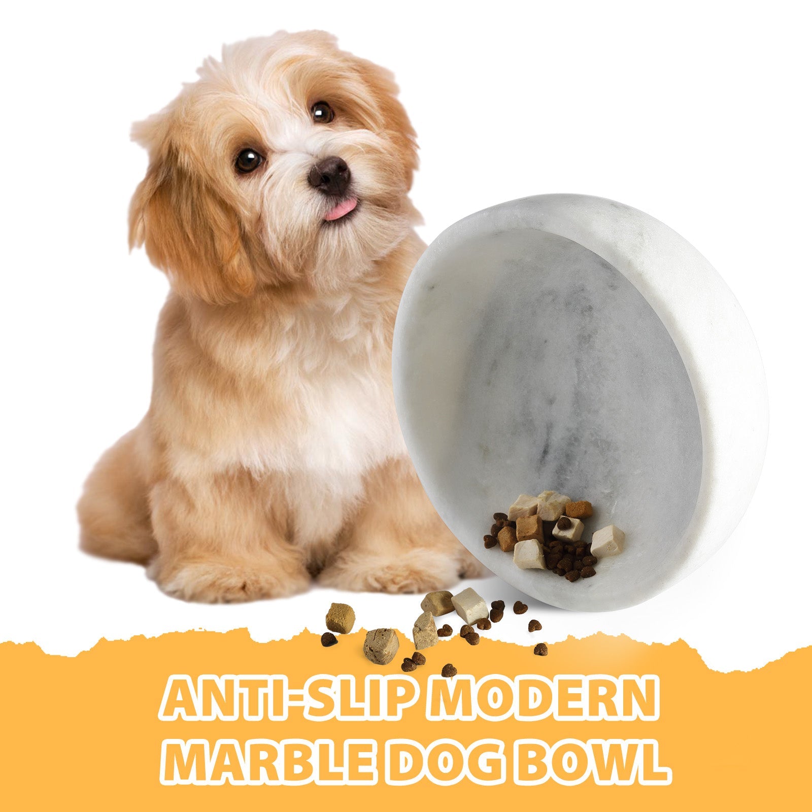Koville natural stone pet bowl in Namib Fantasy