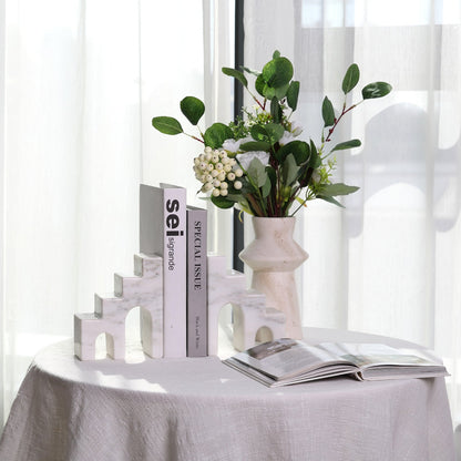 Koville natural stone CastleGuard bookend in Oriental Calacatta - stone surface detail