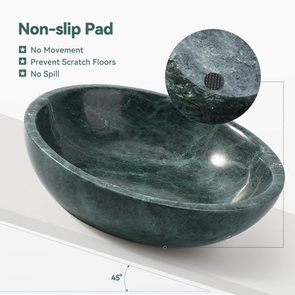 Koville natural stone pet bowl in Indian Green