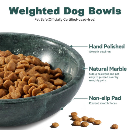 Koville natural stone pet bowl in Indian Green
