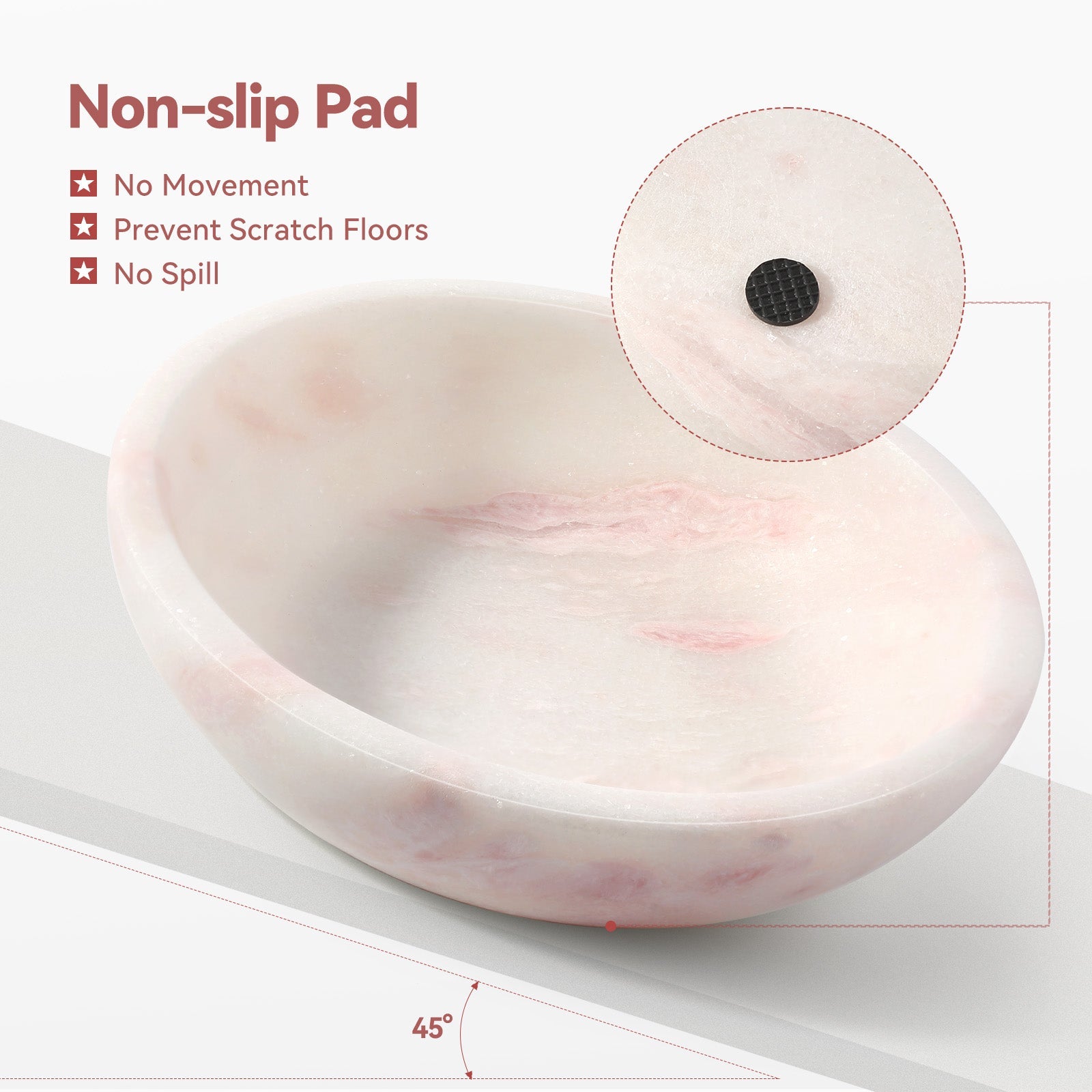 Koville natural stone pet bowl in Namibia Rose