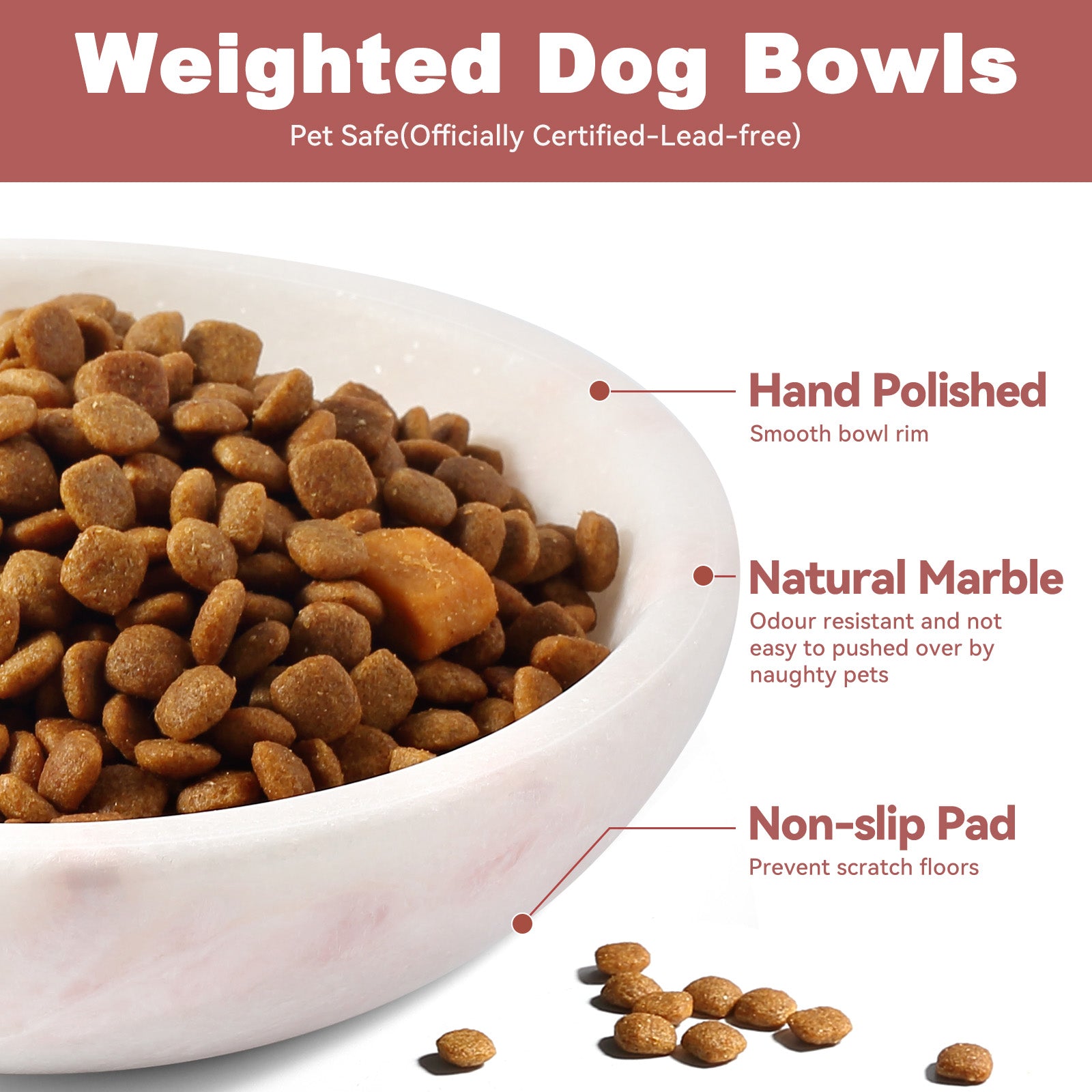 Koville natural stone pet bowl in Namibia Rose