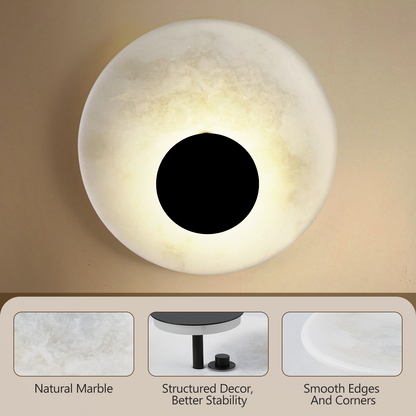 Koville natural stone wall lamp in Namib Bianco