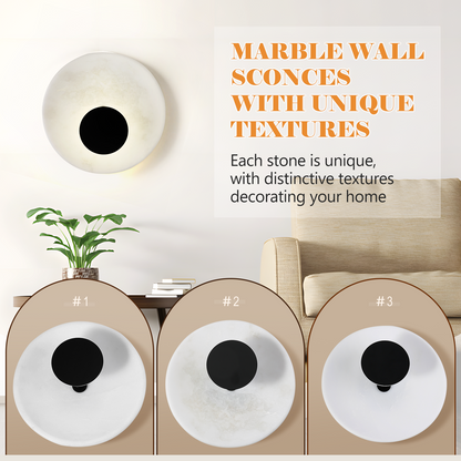 Koville natural stone wall lamp in Namib Bianco
