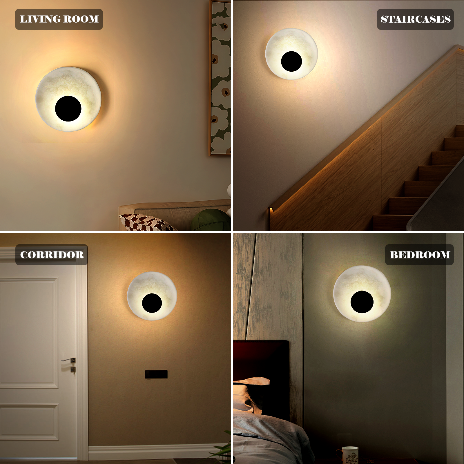 Koville natural stone wall lamp in Namib Bianco