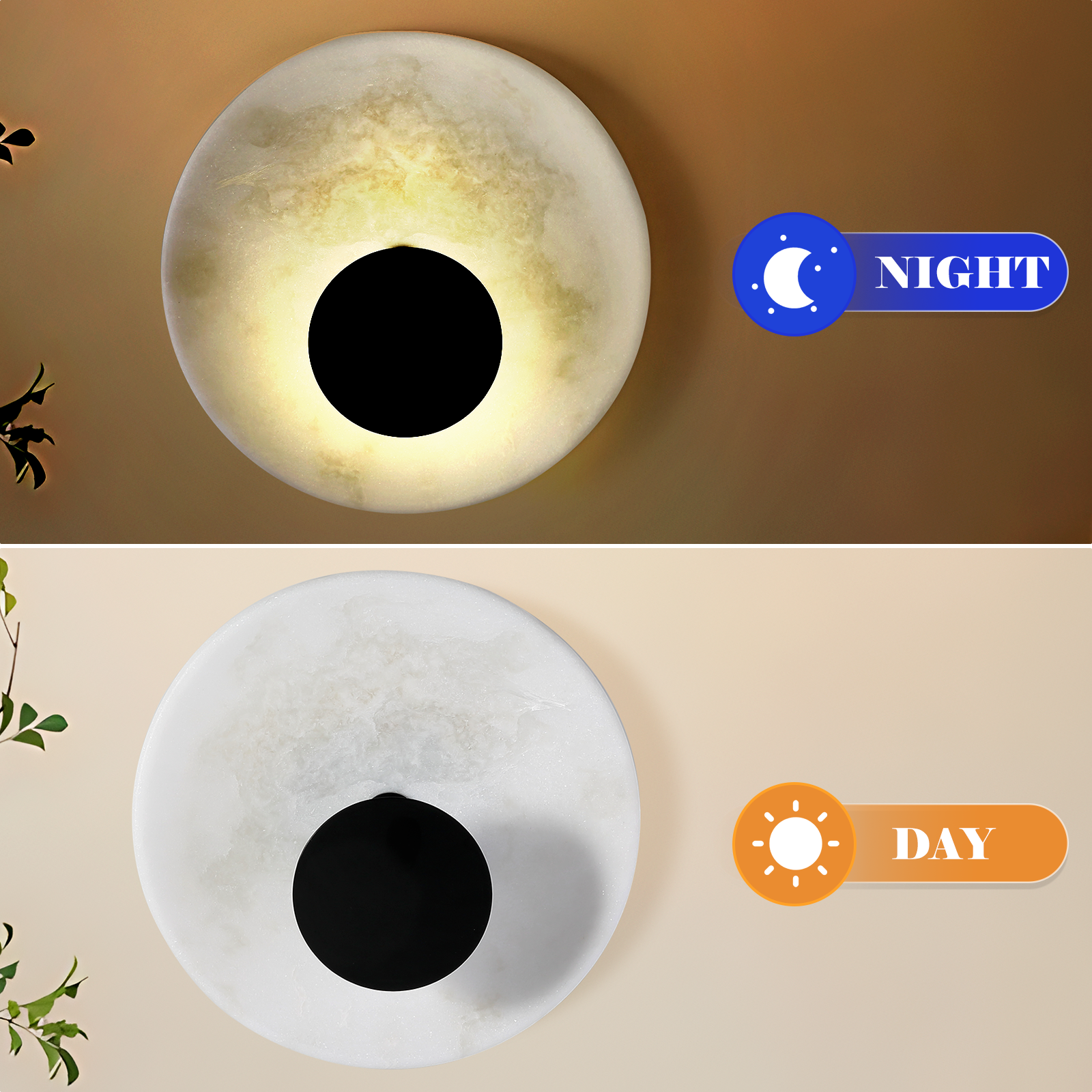 Koville natural stone wall lamp in Namib Bianco