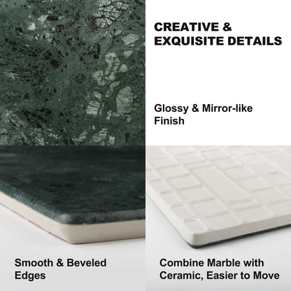 Koville natural stone pastry board in Indian Green