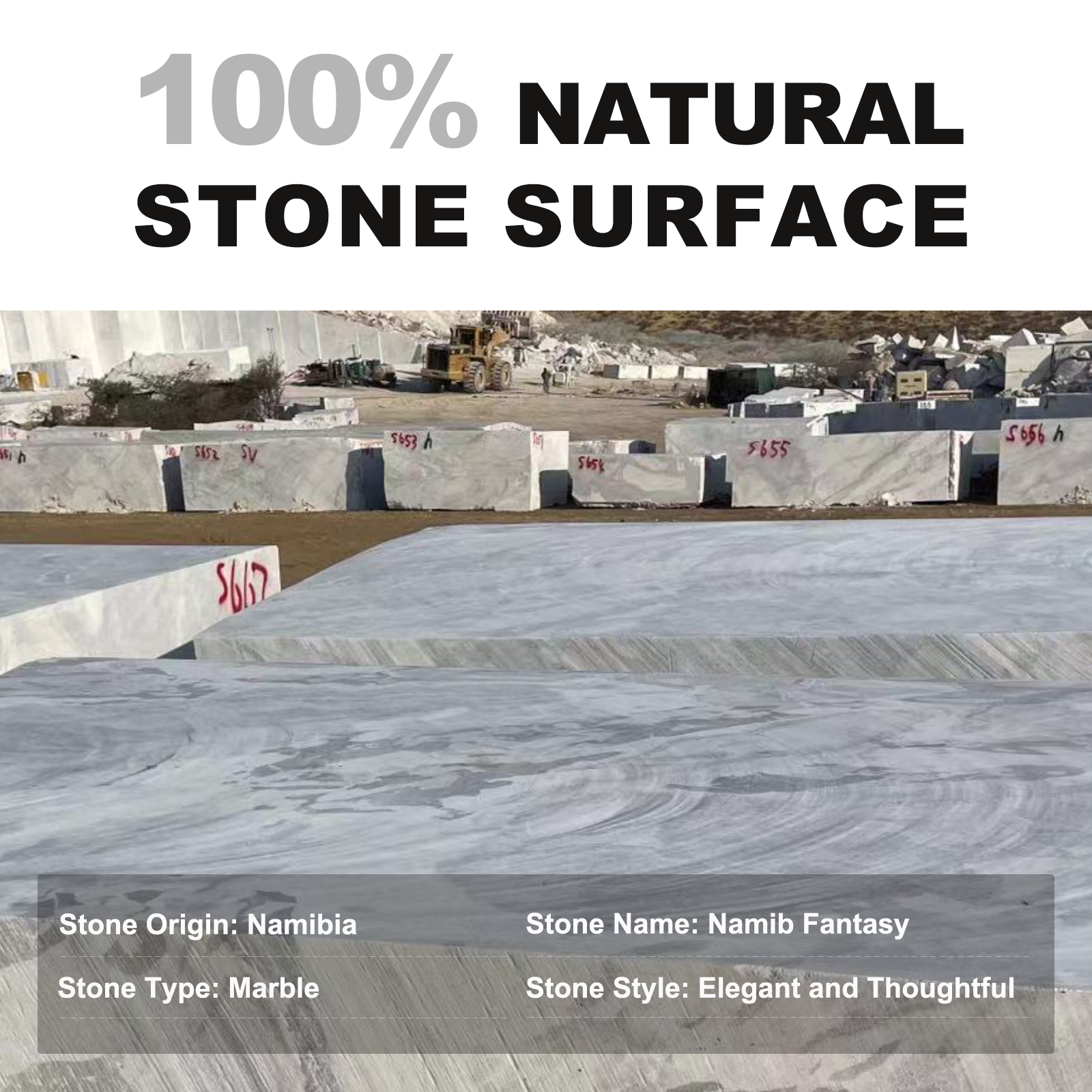 Koville natural stone pastry board in Namib Fantasy