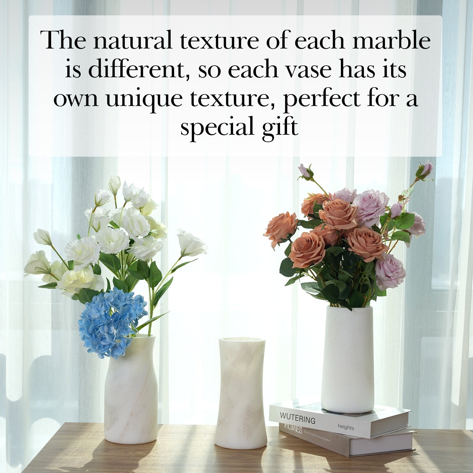 Koville Natural Stone Round Pen Holder in Namib Bianco, product view 4