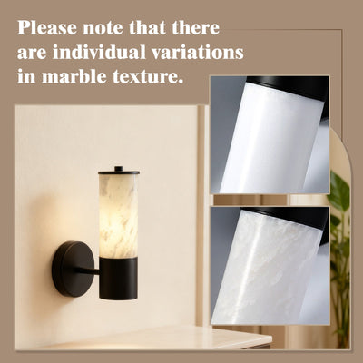 Koville natural stone wall lamp in Namib Bianco