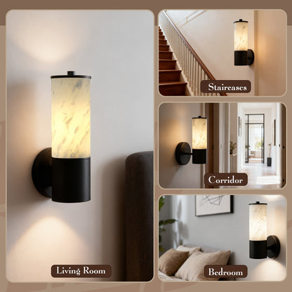 Koville natural stone wall lamp in Namib Bianco