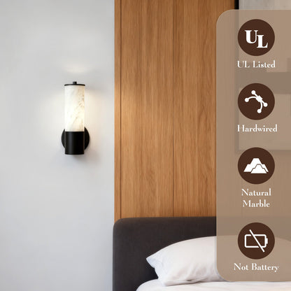 Koville natural stone wall lamp in Namib Bianco