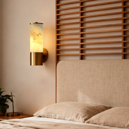 Koville natural stone wall lamp in Namib Bianco