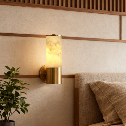 Koville natural stone wall lamp in Namib Bianco