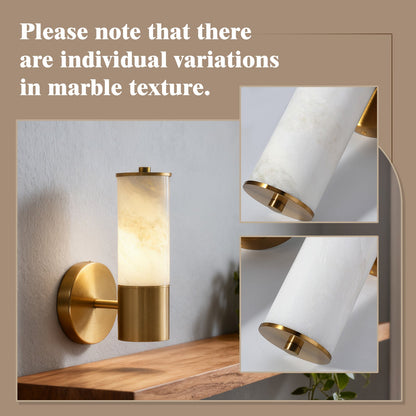 Koville natural stone wall lamp in Namib Bianco