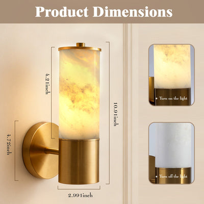 Koville natural stone wall lamp in Namib Bianco