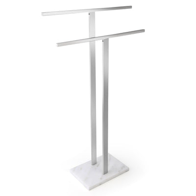 Koville Natural Marble natural marble floor-standing towel rack in Namib Bianco for bathroom vanity