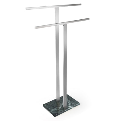 Koville Natural Marble natural marble floor-standing towel rack in Verde Remeggiato for bathroom vanity