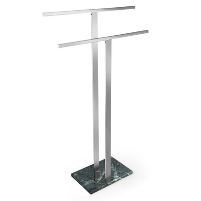 Koville Natural Marble natural marble floor-standing towel rack in Verde Remeggiato for bathroom vanity