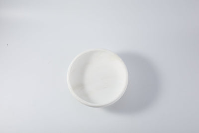 Koville Marble and Travertine Pedestal Fruit Bowl for Tabletop Display, 7.4 in – Namib Fantasy, view 2